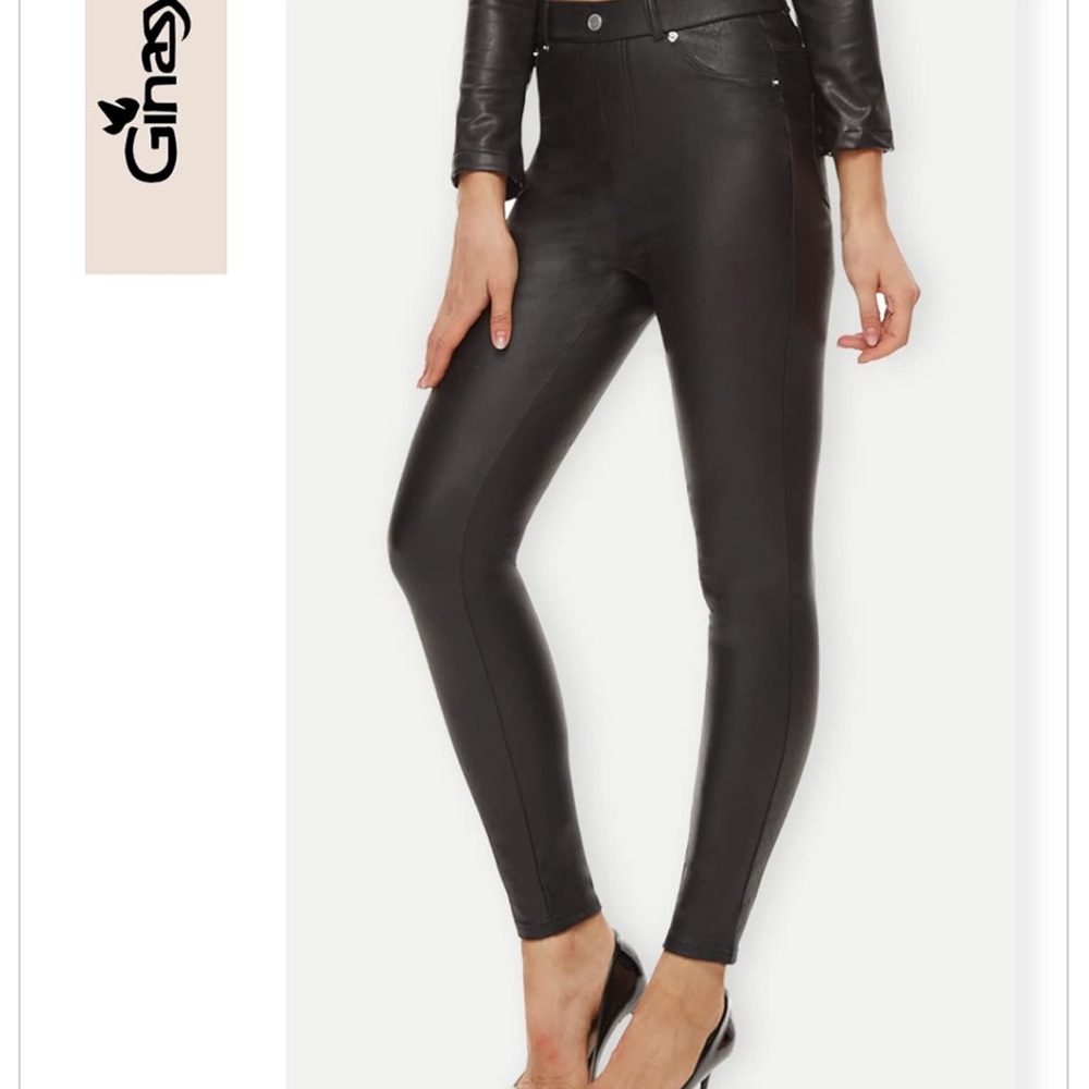 218
Ginasy Faux Leather Pants for Women High Waisted Stretch Tummy Control